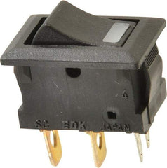 GC/Waldom - SPST, Maintained (MA), On-Off Sequence, Lighted Miniature Rocket Switch - 5 Amps at 125 Volts, 3 Amps at 250 Volts, Quick Connect & Solder, Panel Mount - Exact Tool & Supply