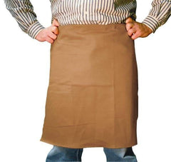 Stanco Safety Products - 24 x 24" Flame Resistant/Retardant & Welding Waist Apron - Cotton, 12 oz Material, Brown, 0 Pockets - Exact Tool & Supply