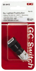 GC/Waldom - 0.638 Inch Mount Hole, Pushbutton Switch Only - Square, Maintained (MA) - Exact Tool & Supply