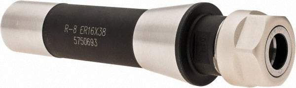 Iscar - 0.5mm to 10mm Capacity, 38mm Projection, R8 Taper Shank, ER16 Collet Chuck - Through-Spindle - Exact Tool & Supply