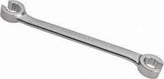 Proto - 1/2 x 9/16", Satin Finish, Open End Flare Nut Wrench - 12 Points, 7-1/2" OAL, Steel, Double End Head - Exact Tool & Supply