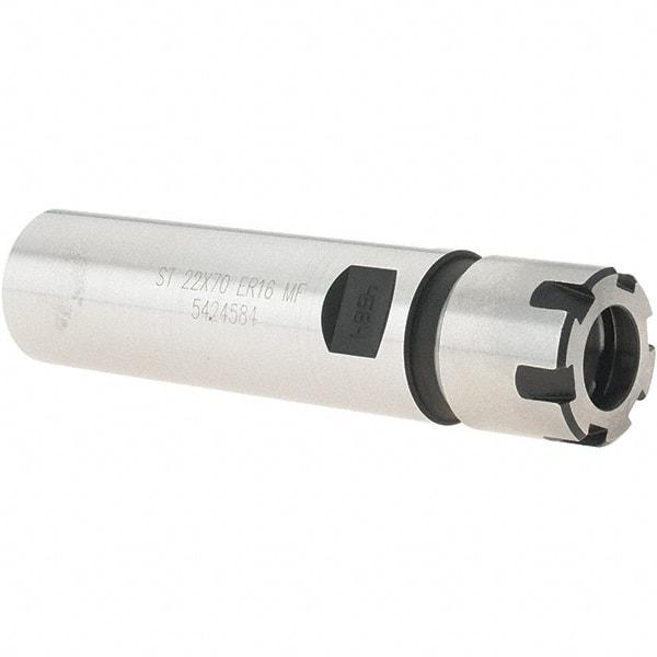 Iscar - 0.5mm to 10mm Capacity, 26mm Projection, Straight Shank, ER16 Collet Chuck - 96mm OAL, 22mm Shank Diam - Exact Tool & Supply