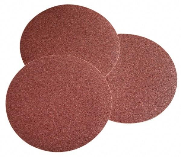 Norton - 8" Diam, 100 Grit Ceramic Adhesive PSA Disc - Medium Grade, Maroon, F Weighted Backing, Flexible - Exact Tool & Supply