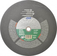 Norton - 16" 24 Grit Silicon Carbide Cutoff Wheel - 1/8" Thick, 1" Arbor, 4,800 Max RPM, Use with Electric & Gas Powered Saws - Exact Tool & Supply