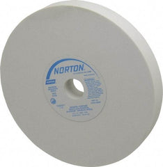 Norton - 100 Grit Aluminum Oxide Bench & Pedestal Grinding Wheel - 8" Diam x 1" Hole x 1" Thick, 3600 Max RPM, J Hardness, Fine Grade , Vitrified Bond - Exact Tool & Supply