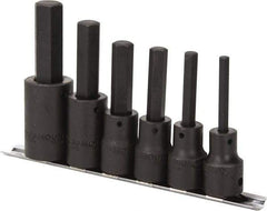 Paramount - 6 Piece 1/2" Drive Metric Impact Hex Bit Socket Set - 6 to 17mm Hex - Exact Tool & Supply