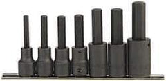 Paramount - 7 Piece 1/2" Drive Inch Impact Hex Bit Socket Set - 1/4 to 5/8" Hex - Exact Tool & Supply