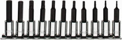 Paramount - 11 Piece 1/4" Drive Inch Hex Bit Socket Set - 1/16 to 5/16" Hex - Exact Tool & Supply