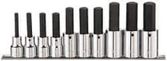Paramount - 10 Piece 1/2" Drive Metric Hex Bit Socket Set - 6 to 19mm Hex - Exact Tool & Supply