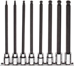 Paramount - 8 Piece 3/8" Drive Metric Ball Hex Bit Socket Set - 3 to 10mm Hex - Exact Tool & Supply