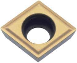 Kyocera - CPGT21.52 Grade TN60 Cermet Turning Insert - Uncoated, 80° Diamond, 1/4" Inscr Circle, 3/32" Thick, 1/32" Corner Radius - Exact Tool & Supply