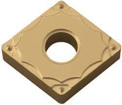 Kyocera - CNMG430.5 GP Grade PV90 Cermet Turning Insert - TiN Finish, 80° Diamond, 1/2" Inscr Circle, 3/16" Thick, 0.0079" Corner Radius - Exact Tool & Supply