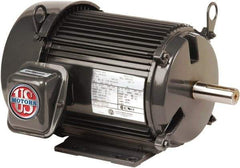 US Motors - 1 hp, TEFC Enclosure, No Thermal Protection, 1740, 1415 RPM, 208-230/460 & 190/380 Volt, 60/50 Hz, Three Phase Premium Efficient Motor - Size 56 Frame, C-Face Mount, 1 Speed, Sealed Ball Bearings, 3.1-3.0/1.5 Full Load Amps, F Class Insulation - Exact Tool & Supply