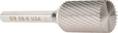Atrax - 5/8" Cut Diam, 1/4" Shank Diam, Cylinder with End Cut Head Single Cut Burr - Carbide, End Cut End, 1" LOC, 2-3/4" OAL - Exact Tool & Supply