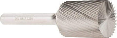 Atrax - 3/4" Cut Diam, 1/4" Shank Diam, Cylinder with End Cut Head Single Cut Burr - Carbide, End Cut End, 1" LOC, 2-3/4" OAL - Exact Tool & Supply