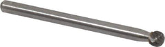 Atrax - 5/32" Cut Diam, 1/8" Shank Diam, Ball Head Single Cut Burr - Carbide, 5/32" LOC, 1-1/2" OAL - Exact Tool & Supply
