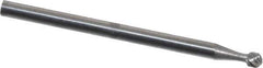 Atrax - 3/32" Cut Diam, 3/32" Shank Diam, Ball Head Single Cut Burr - Carbide, 3/32" LOC, 1-1/4" OAL - Exact Tool & Supply
