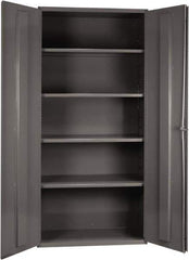 Durham - 4 Shelf Locking Storage Cabinet - Steel, 36" Wide x 24" Deep x 72" High, Gray - Exact Tool & Supply