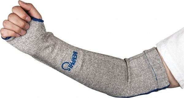 MCR Safety - Size Universal, Gray Dyneema Cut Resistant Sleeve - 18" Long Sleeve, Cut Resistance Level 2, Elastic Opening at Both Ends, Made with Thumb Hole - Exact Tool & Supply