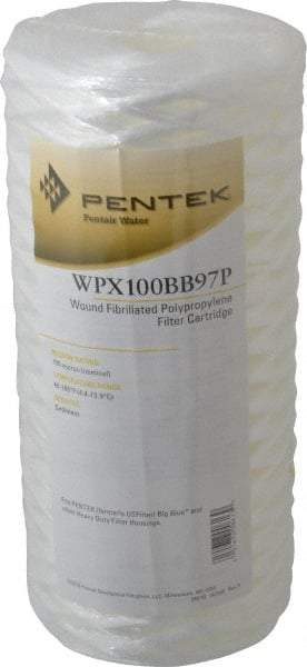 Pentair - 4-1/2" OD, 100µ, Fibrillated Polypropylene String-Wound Cartridge Filter - 9-7/8" Long, Reduces Sediments - Exact Tool & Supply