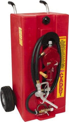 Made in USA - 28 Gal Gas Fuel Caddy - Red, Polyethelyne - Exact Tool & Supply