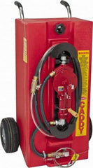 Made in USA - 28 Gal Gas Fuel Caddy - Red, Polyethelyne - Exact Tool & Supply