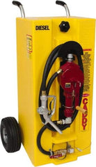 Made in USA - 28 Gal Diesel Fuel Caddy - Yellow, Polyethelyne - Exact Tool & Supply