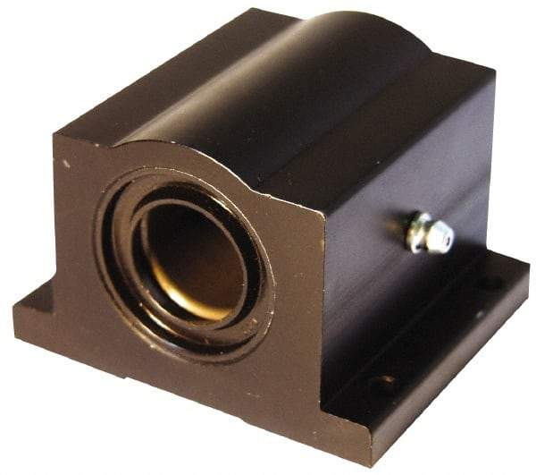 L.M76 - 0.2505" Inside Diam, Closed Single Pillow Block Linear Bearing - 1-5/8" Overall Width - Exact Tool & Supply