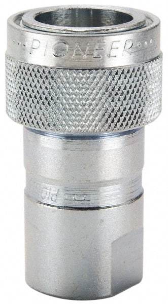 Parker - 3/4 NPTF Steel Hydraulic Hose Female Pipe Thread Coupler & Ball - 3,000 psi - Exact Tool & Supply