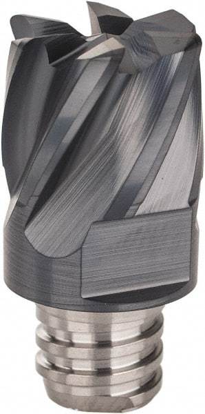 Iscar - MM EC Grade IC908 Carbide End Milling Tip Insert - TiAlN Finish, 6 Flutes, 12.7mm Cutting Diam, 9.5mm Depth of Cut, 16.5mm Extension, 0.0299" Cnr Rad, 30° Helix - Exact Tool & Supply
