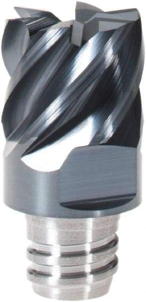 Iscar - MM EC Grade IC908 Carbide End Milling Tip Insert - TiAlN Finish, 6 Flutes, 12.7mm Cutting Diam, 9.5mm Depth of Cut, 16.5mm Extension, 45° Helix - Exact Tool & Supply