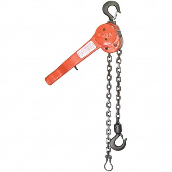 CM - 1,500 Lb Capacity, 20' Lift Height, Chain Manual Lever Hoist - Exact Tool & Supply