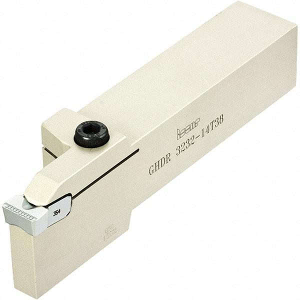 Iscar - GHD, External, Right Hand, 1.18" Max Depth of Cut, 0.472 to 0.572" Groove Width, Indexable Grooving Tool Holder - GIMY 1260, TIGER 1453 Insert Compatibility, 1-1/4" Shank Height, 1-1/4" Shank Width, 7" OAL - Exact Tool & Supply