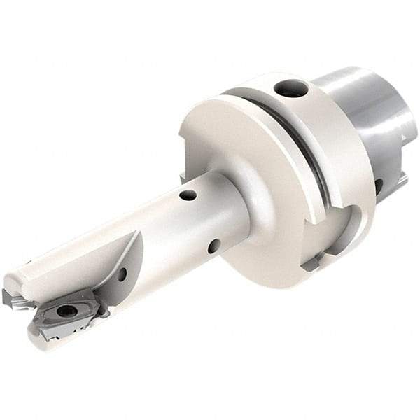 Iscar - 32mm Cut Diam, 15mm Max Depth of Cut, Indexable Square Shoulder End Mill - HM90 AXCR 1505.. Inserts, HSK63A Taper Shank, 90° Lead Angle, Through Coolant, Series Helialu - Exact Tool & Supply