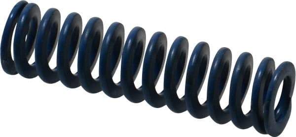 Associated Spring Raymond - 1/2" Hole Diam, 9/32" Rod Diam, 1-3/4" Free Length, Blue Die Spring - 52.5 Lb Max Deflection, 0.88" Max Deflection, Medium Duty, Chromium Alloy Steel - Exact Tool & Supply