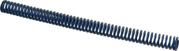 Associated Spring Raymond - 1/2" Hole Diam, 9/32" Rod Diam, 6-1/2" Free Length, Blue Die Spring - 45.5 Lb Max Deflection, 3.25" Max Deflection, Medium Duty, Chromium Alloy Steel - Exact Tool & Supply