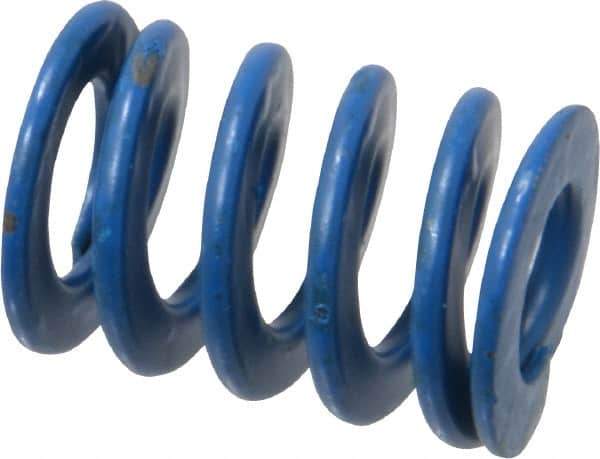 Associated Spring Raymond - 3/4" Hole Diam, 3/8" Rod Diam, 1" Free Length, Blue Die Spring - 156 Lb Max Deflection, 0.5" Max Deflection, Medium Duty, Chromium Alloy Steel - Exact Tool & Supply
