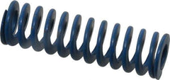 Associated Spring Raymond - 3/4" Hole Diam, 3/8" Rod Diam, 2-1/2" Free Length, Blue Die Spring - 150 Lb Max Deflection, 1.25" Max Deflection, Medium Duty, Chromium Alloy Steel - Exact Tool & Supply