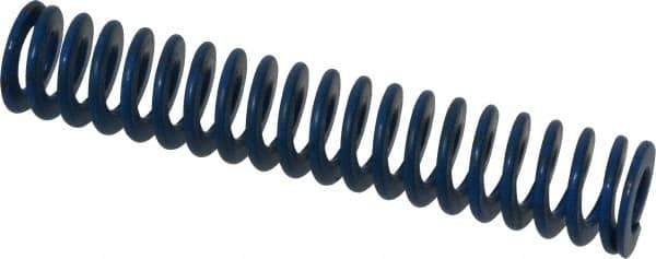 Associated Spring Raymond - 3/4" Hole Diam, 3/8" Rod Diam, 4" Free Length, Blue Die Spring - 144 Lb Max Deflection, 2" Max Deflection, Medium Duty, Chromium Alloy Steel - Exact Tool & Supply