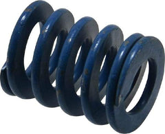 Associated Spring Raymond - 1" Hole Diam, 1/2" Rod Diam, 1-1/4" Free Length, Blue Die Spring - 281.3 Lb Max Deflection, 0.63" Max Deflection, Medium Duty, Chromium Alloy Steel - Exact Tool & Supply