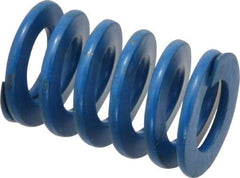 Associated Spring Raymond - 1" Hole Diam, 1/2" Rod Diam, 1-1/2" Free Length, Blue Die Spring - 262.5 Lb Max Deflection, 0.75" Max Deflection, Medium Duty, Chromium Alloy Steel - Exact Tool & Supply