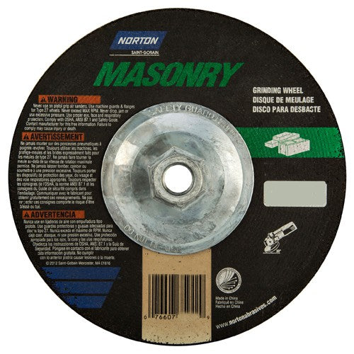 ‎7″ × 1/4″ × 5/8″-11 Non-Woven Depressed Center Wheel Type 27 24 Grit Silicon Carbide - Exact Tool & Supply
