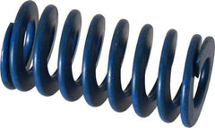 Associated Spring Raymond - 1-1/4" Hole Diam, 5/8" Rod Diam, 2-1/2" Free Length, Blue Die Spring - 360 Lb Max Deflection, 1.25" Max Deflection, Medium Duty, Chromium Alloy Steel - Exact Tool & Supply