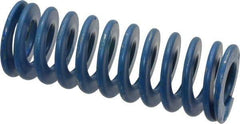 Associated Spring Raymond - 1-1/4" Hole Diam, 5/8" Rod Diam, 3-1/2" Free Length, Blue Die Spring - 350 Lb Max Deflection, 1.75" Max Deflection, Medium Duty, Chromium Alloy Steel - Exact Tool & Supply