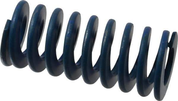 Associated Spring Raymond - 2" Hole Diam, 1" Rod Diam, 4-1/2" Free Length, Blue Die Spring - 1192.5 Lb Max Deflection, 2.25" Max Deflection, Medium Duty, Chromium Alloy Steel - Exact Tool & Supply