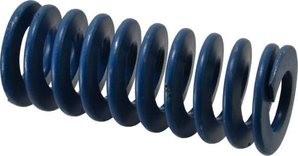 Associated Spring Raymond - 2" Hole Diam, 1" Rod Diam, 5" Free Length, Blue Die Spring - 1175 Lb Max Deflection, 2.5" Max Deflection, Medium Duty, Chromium Alloy Steel - Exact Tool & Supply