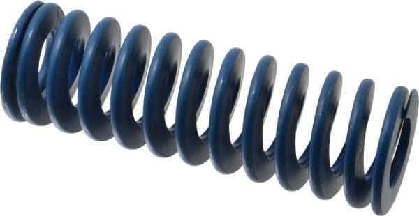 Associated Spring Raymond - 2" Hole Diam, 1" Rod Diam, 6" Free Length, Blue Die Spring - 1170 Lb Max Deflection, 3" Max Deflection, Medium Duty, Chromium Alloy Steel - Exact Tool & Supply