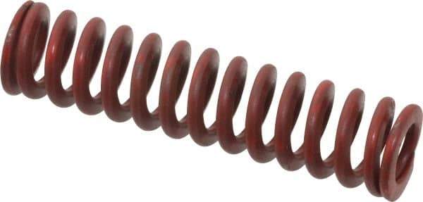 Associated Spring Raymond - 1/2" Hole Diam, 9/32" Rod Diam, 2" Free Length, Red Die Spring - 55.5 Lb Max Deflection, 0.74" Max Deflection, Medium Heavy Duty, Chromium Alloy Steel - Exact Tool & Supply