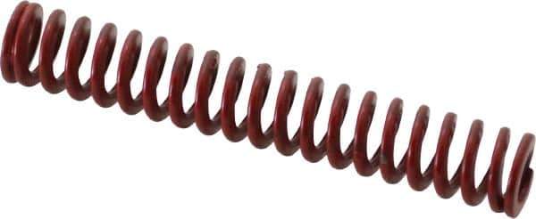 Associated Spring Raymond - 1/2" Hole Diam, 9/32" Rod Diam, 3" Free Length, Red Die Spring - 63.3 Lb Max Deflection, 1.11" Max Deflection, Medium Heavy Duty, Chromium Alloy Steel - Exact Tool & Supply