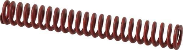 Associated Spring Raymond - 1/2" Hole Diam, 9/32" Rod Diam, 3-1/2" Free Length, Red Die Spring - 51.8 Lb Max Deflection, 1.3" Max Deflection, Medium Heavy Duty, Chromium Alloy Steel - Exact Tool & Supply